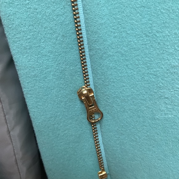 J. Crew Wool Zip Blogger Zipper Coat Jacket Day Coat Double-Cloth Lt. Turquoise - Picture 8 of 11